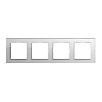 Дизайнерская рамка 4 местная, белое стекло, AC584GLWW Jung, серия A Creation