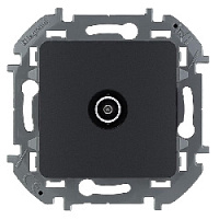 Дизайнерская розетка TV проходная, антрацит, 673863 Legrand, серия Inspiria