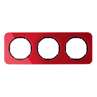 Дизайнерская рамка 3 местная, красный/черный, 10132344 Berker, серия R.1