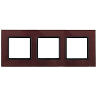 Дизайнерская рамка 3 местная, бордо, Б0034515 Эра, серия Elegance