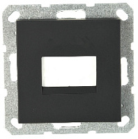 Накладка с суппортом двойная для информационных разъемов, матовый черный, 86106PBE Wedder