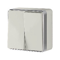 Дизайнерский выключатель, слоновая кость, W5020003 Werkel, двухклавишный, серия Gallant