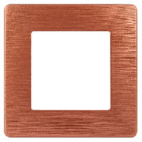Дизайнерская рамка 1 местная, Сатин, медь, Б0052507 Эра, серия 12