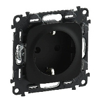 Дизайнерская розетка с заземлением, безвинт.зажим, антрацит, 753931 Legrand, серия Valena Allure
