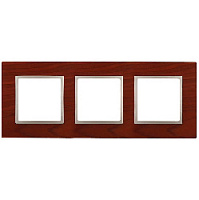Дизайнерская рамка 3 местная, вишня, дерево, Б0034579 Эра, серия Elegance