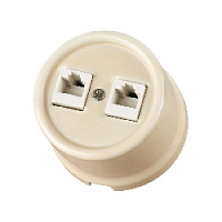 Розетка RJ45 компьютерная двойная, слоновая кость, SQ1820-0351 TDM ELECTRIC, серия Болонь