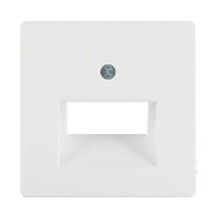 Центральная панель двойной розетки UAE, полярная белизна, с эффектом бархата, 14096089 Berker, серии Q.1/Q.3/Q.7