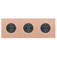 Дизайнерская тройная розетка с заземлением, медь, H-06-rsx-rsx-rsx-M-PN Plug, серия Holt