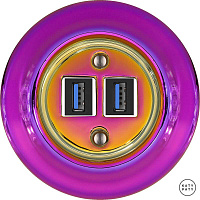 Ретро розетка USB пурпурно-фиолетовый металлик PEVIGsUSBb Katy Paty