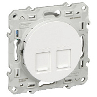 Дизайнерская розетка компьютерная 2хRJ-45 кат. 5e, белый, S52R481 Schneider Electric, серия Odace