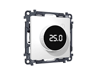 Комплект механизма терморегулятора теплого пола с цифровым дисплеем с подсветкой, белый матовый, MA125810  Ambrella Volt, терморегулятор