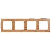 Дизайнерская рамка 4 местная, дуб, Б0014779 Эра, серия 12