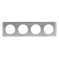 Дизайнерская рамка 4 местная, алюминий, 068924 Legrand, серия Celiane