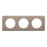 Дизайнерская рамка 3 местная, кофейный глянец, 066613 Legrand, серия Celiane