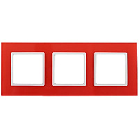 Дизайнерская рамка 3 местная, красный, Б0034514 Эра, серия Elegance