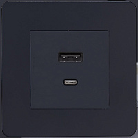 Дизайнерская розетка USB Type-C, черный, SBAN11B1A12 Salvador, серия 24 Harmonie