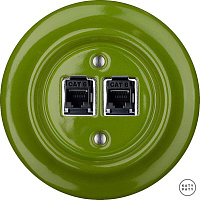 Розетка интернет Cat.6 двойная, ярко-зеленый глянцевый NICHGsCat6 Katy Paty