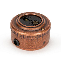 Розетка компьютерная RJ-45+TV кат. 5е с черной вставкой интернет,  старая медь 40405-3 Vintage-Brass