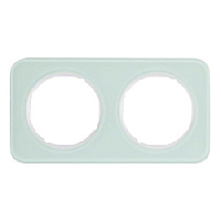 Дизайнерская рамка 2 местная, полярная белизна, стекло, 10122109 Berker, серия R.1