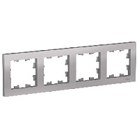 Дизайнерская рамка 4 местная, алюминий, ATN000304 Schneider Electric, серия Atlas Design
