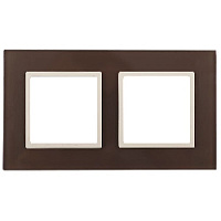 Дизайнерская рамка 2 местная, мокко, Б0034503 Эра, серия Elegance