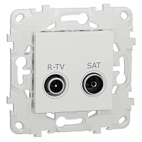 Дизайнерская розетка R-TV/ SAT, белый, NU545418 Schneider Electric, серия Unica New