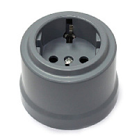 Розетка с заземляющим контактом серый, RZERBH007 ФД КерамикЪ