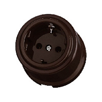 Розетка с заземляющим контактом коричневый, SQ1820-1417 TDM ELECTRIC, серия Виви