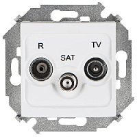 Дизайнерская розетка TV-R-SAT, белый, 1591466-030 Simon, одиночная, серия 15