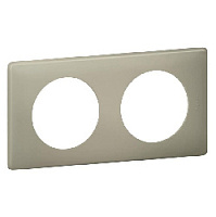 Дизайнерская рамка 2 местная, грин перкаль, 066712 Legrand, серия Celiane