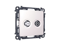 Комплект механизма розетки TV оконечной + SAT 5-862MHz 3.5dB/950-2150MHz 3.5dB , жемчужный, MA213310 Ambrella Volt