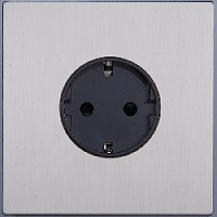 Дизайнерская розетка с заземлением, никель, SJAN55BC10 Salvador