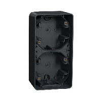 Постовой бокс вертикальный для выключателя и розетки на 2 модуля, антрацит, MUR37912 Schneider Electric