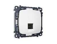 Комплект механизма телефонной розетки RJ-11(4P4C) с шторкой , белый матовый, MO132030 Ambrella Volt