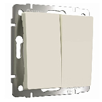 Дизайнерский выключатель, айвори матовый, W1122062 Werkel, двухклавишный проходной