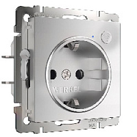 Умная встраиваемая розетка с заземлением и защитными шторками, серебряный, W1171606 Werkel