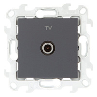 Дизайнерская розетка TV, графит, 2450477-038 Simon, одиночная, серия 24 Harmonie