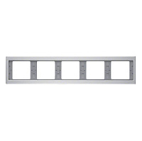 Дизайнерская рамка 5 местная, алюминий, матовый лак, 13937003 Berker, серия K.5