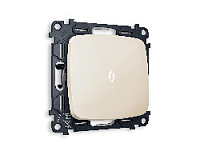 Комплект механизма 1-кл проходного выключателя с подсветкой 5600K нейтральный белый свет, бежевый глянец, MO302035 Ambrella Volt, одноклавишный