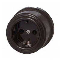 Ретро розетка с заземлением коричневая B1-101-02 BIRONI