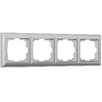 Дизайнерская рамка 4 местная, серебряный, поликарбонат, W0042206 Werkel