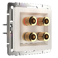Дизайнерская розетка акустическая, перламутровый рифленый, WL13-AUDIOx4 Werkel