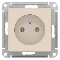 Дизайнерская розетка без заземления, бежевый, ATN000241 Schneider Electric, серия Atlas Design