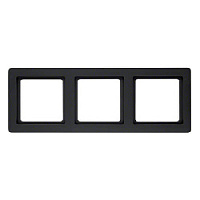 Дизайнерская рамка 3 местная, антрацитовый, бархатный лак, 10136086 Berker, серия Q.1