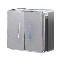 Дизайнерский выключатель с подсветкой, серебро, W5020106 Werkel, двухклавишный, серия Gallant