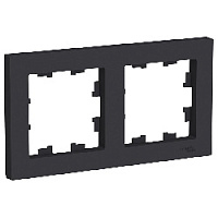 Дизайнерская рамка 2 местная, карбон, ATN001002 Schneider Electric, серия Atlas Design