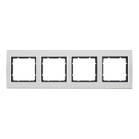 Дизайнерская рамка 4 местная, алюминий/антрацитовый, 10143004 Berker, серия B.3