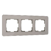 Дизайнерская рамка 3 местная, дымчатый, стекло, W0032417 Werkel