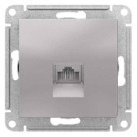 Дизайнерская розетка компьютерная RJ-45 кат. 5e, алюминий, ATN000383 Schneider Electric, серия Atlas Design