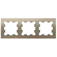Дизайнерская рамка 3 местная, шампань, ATN000503 Schneider Electric, серия Atlas Design
